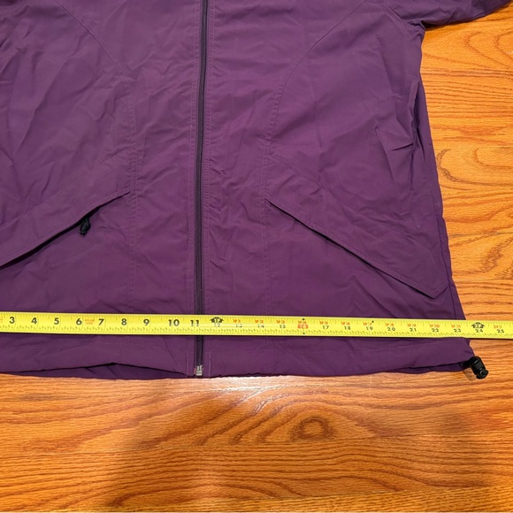 LL Bean Womens Full Zip Windbreaker Jacket Size Large Purple Packable Hood OTL43 - Picture 12 of 14